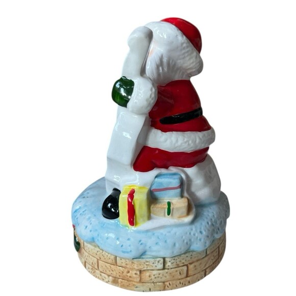 Vintage Christmas Santa Claus Musical Revolving Cello Jingle Bells 7”x5” READ - Picture 5 of 10